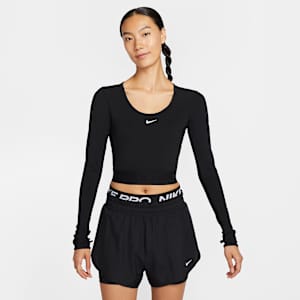 Nike Pro Women's Dri-FIT Cropped Long-Sleeve Top. Nike ID